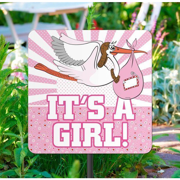 GARDEN SIGN NEW ARRIVAL IT'S A GIRL