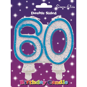 CANDLE NUMBER 60 BLUE MILESTONE  -