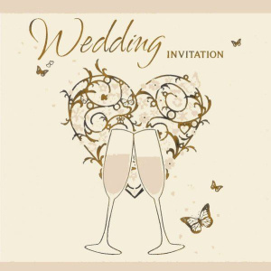 INVITATION WEDDING  FOIL 6 PK