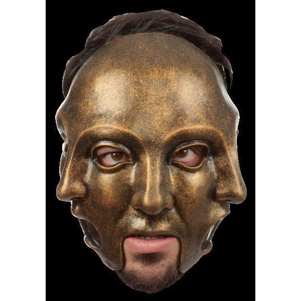 MASK HEAD CARNIVAL 3 FACES GOLD