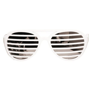 WHITE SHUTTER PLASTIC SUNGLASSES