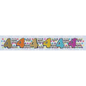 BANNER HAPPY BIRTHDAY AGE 4