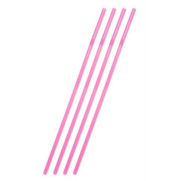 STRAWS JUMBO PLASTIC NEON PINK