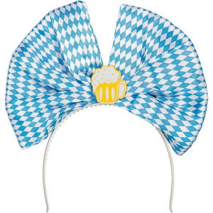 OKTOBERFEST TIARA BLUE & WHITE BOW