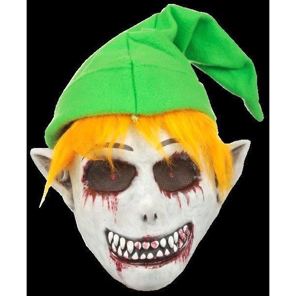 EVIL ELF FACE MASK WITH VELVET GREEN HAT