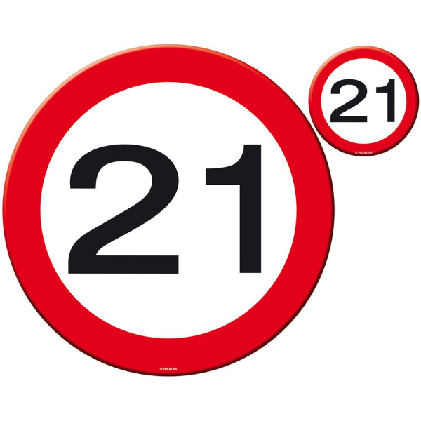 PLACE MAT TRAFFIC SIGN 21ST BIRTHDAY