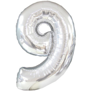 BALLOON FOIL - NUMBER 9 SILVER