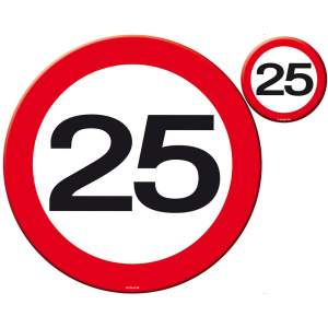 PLACE MAT TRAFFIC SIGN 25TH BIRTHDAY