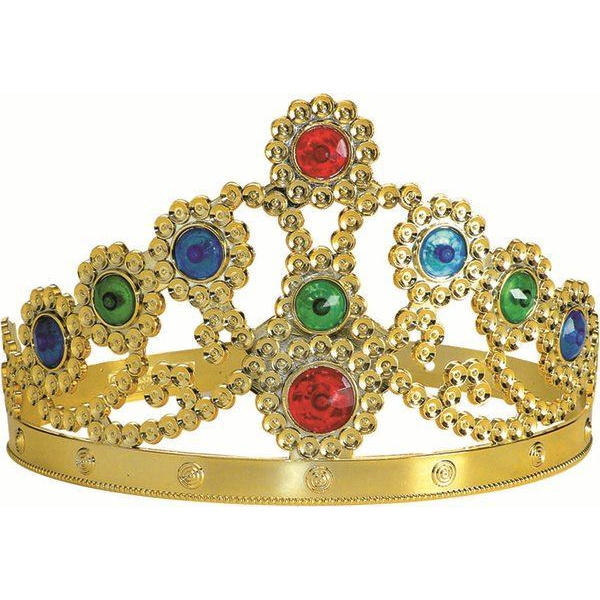 CROWN PLASTIC QUEEN GOLD WITH JEWELS