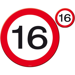 PLACE MAT TRAFFIC SIGN 16TH BIRTHDAY