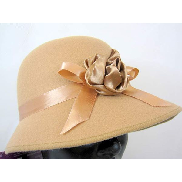 HAT BONNET FELT FOR LADY 1920S BROWN