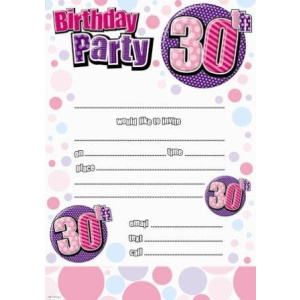 INVITATION BIRTHDAY 30TH 20 SHEETS