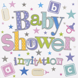 BABY SHOWER INVITATION FOIL 6 PK