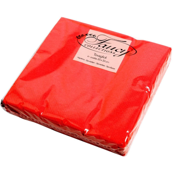 NAPKINS 2 PLY 33 X 33CM RED 25'S