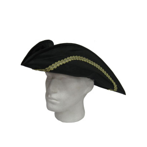 HAT TRICORN SILK WITH GOLD TRIM