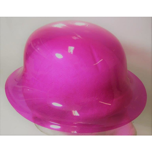 HAT PLASTIC BOWLER PINK ADULT