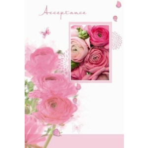 ACCEPTANCE CARD OPEN FLORAL SINGLE & ENV