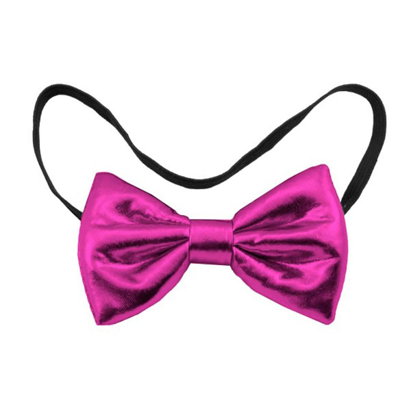 CERISE METALIC BOW TIE