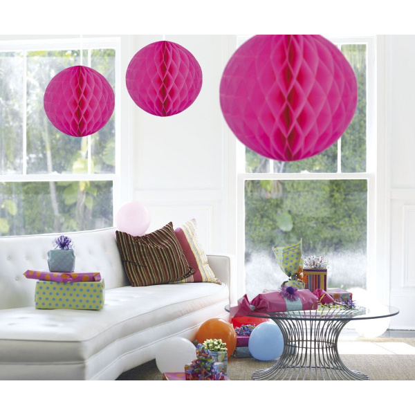 HONEYCOMB PAPER BALL CERISE 50C