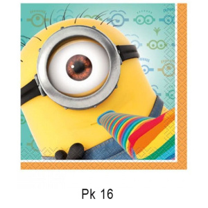 DESPICABLE ME NAPKINS 24CM PACK OF 16