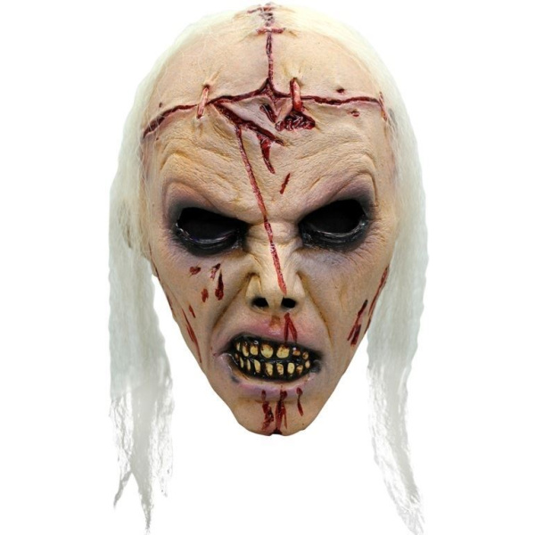 MASK HEAD ZOMBIE LOBOTOMISED WITH WHITE HAIR