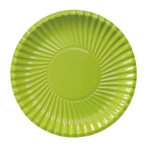 PLATES CARD 18CM GREEN LIGHT 10'S