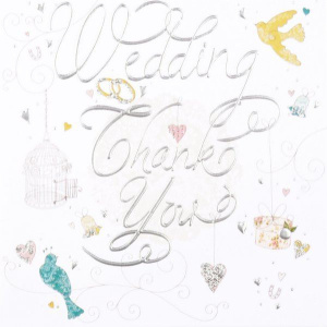 THANK YOU CARD WEDDING  FOIL 6 PK