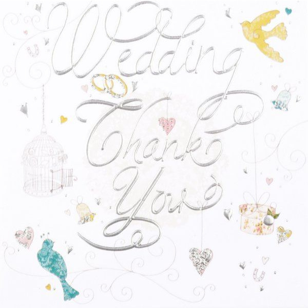 THANK YOU CARD WEDDING  FOIL 6 PK