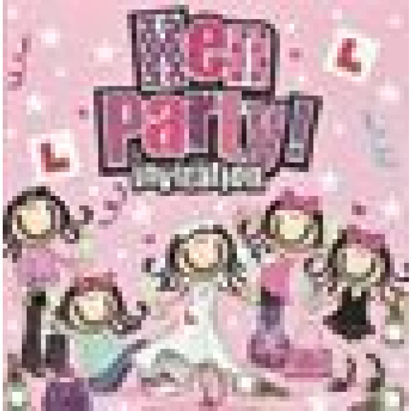 HEN PARTY INVITATION CARD FOIL 6 PK