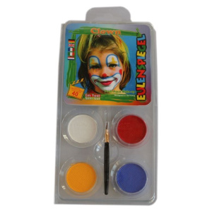 FACE PACK 4 COLOURS CLOWN