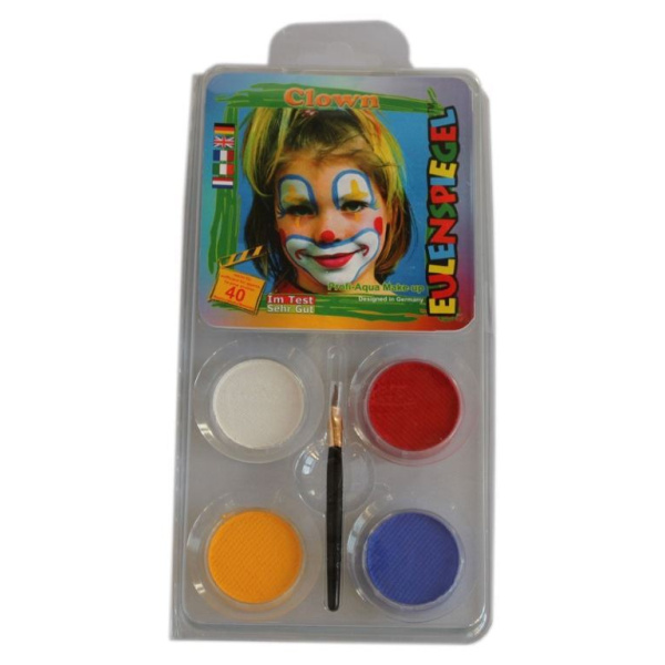 FACE PACK 4 COLOURS CLOWN