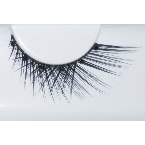 EYE LASHES RHINESTONE ON BLACK CROSS