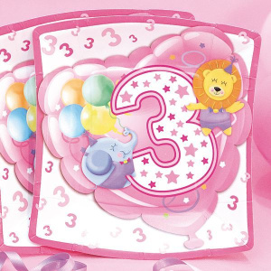 BABY GIRL PLATES SQUARE AGE 3 24CM 10'S