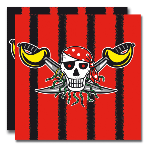 RED, BLACK AND BROWN PIRATE PARTY PACK RED BANDANA PIRATE - Image 4