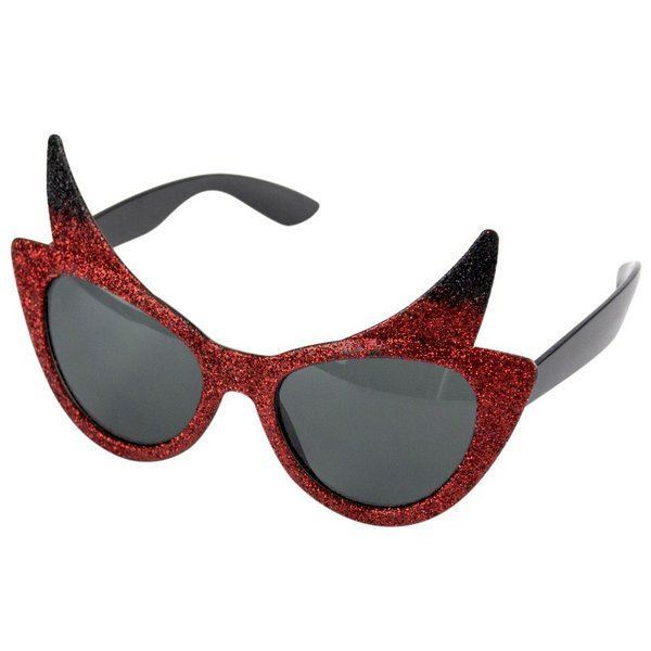 GLASSES DEVIL & HORNS & GLITTER