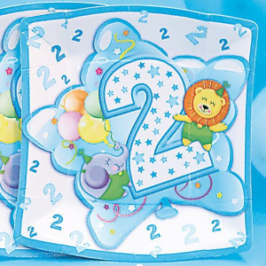 BABY BOY PLATES SQUARE AGE 2 19CM 10'S