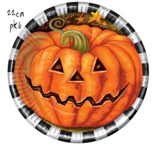 PLATES HALLOWEEN PARTY 22CM 6S