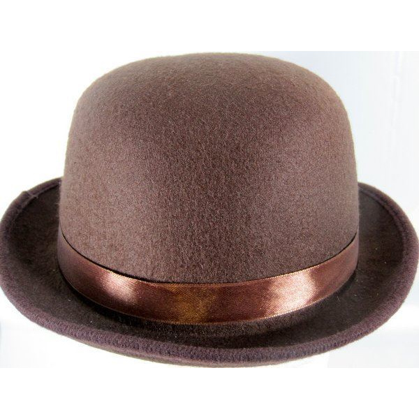 HAT BOWLER FELT BROWN ONE SIZE FITS ALL