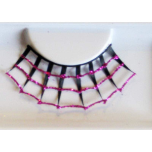 EYE LASHES SPIDERWEB PINK & BLACK