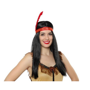 WIG INDIAN LADY WITH FEATHER