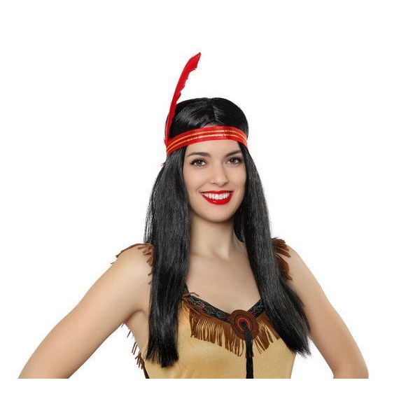 WIG INDIAN LADY WITH FEATHER