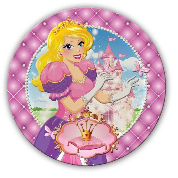 PLATES PRINCESS BIRTHDAY 23CM 6 PACKET