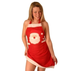 CHRISTMAS SANTA FACE APRON WITH FLASHING