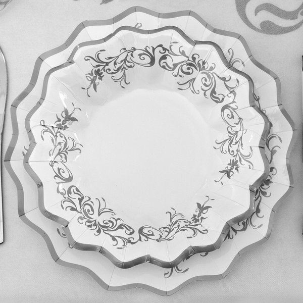 PLATES IMPERIAL SILVER CARD 27CM