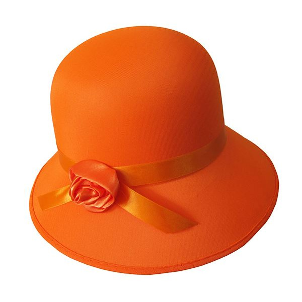 HAT BONNET SATIN FOR LADY 1920S ORANGE