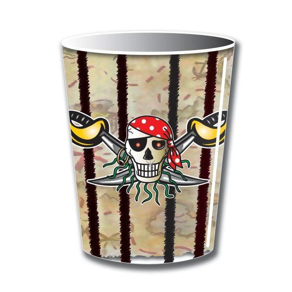 CUPS PIRATE RED BIRTHDAY 250ML 8 PACKET