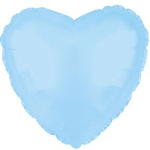 BALLOON FOIL - HEART OPALESCENT BLUE LT