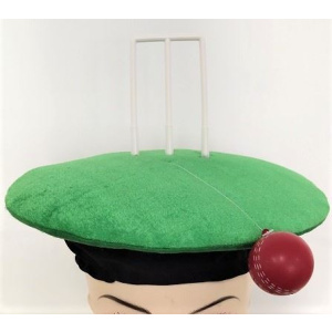 NOVELTY CRICKET HAT WITH WICKET & BALL