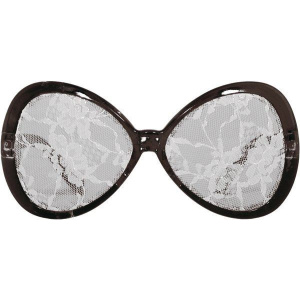 GLASSES LACE WHITE ON BLACK