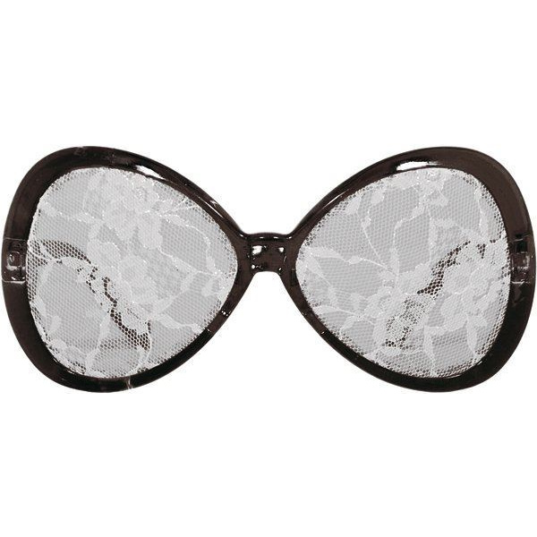 GLASSES LACE WHITE ON BLACK